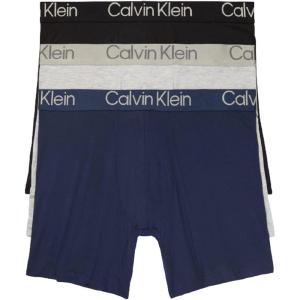 imageCalvin Klein Mens Ultra Soft Modern Modal Boxer BriefBlack  Blue Shadow  Grey Heather