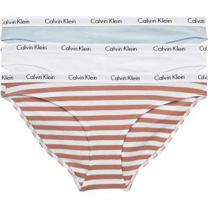 imageCalvin Klein Womens Carousel Logo Cotton Stretch Bikini Panties 3 PackPalest BlueWhiteRainer Stripesandalwood