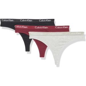 imageCalvin Klein Womens Motive Cotton Multipack Thong PantyBlack  Grey Heather Tawny Port