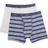 imageCalvin Klein Boys 2 Pack Boxer Briefs  Premium Cotton ComfortWhiteBlue StripeWhite