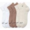 imageCalvin Klein Womens Athletic Sock  Cushion Quarter Cut Ankle Socks 6 PackWhiteBrown