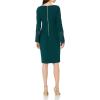 imageCalvin Klein Womens Solid Sheath with Chiffon Bell Sleeves DressGreen