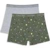 imageCalvin Klein Boys 2 Pack Boxer Briefs  Premium Cotton ComfortIcons OlivineHeather Gray