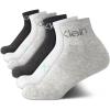 imageCalvin Klein Womens Athletic Sock  Cushion Quarter Cut Ankle Socks 6 PackBlack Grey Assorted