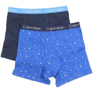 imageCalvin Klein Boys 2 Pack Boxer Briefs  Premium Cotton ComfortBlack IrisBlue Streak Skater