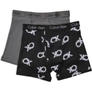 imageCalvin Klein Boys 2 Pack Boxer Briefs  Premium Cotton ComfortBlack Logo TiedyeCastle Rock