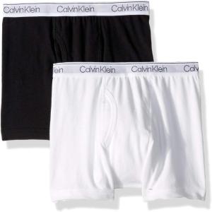 imageCalvin Klein Boys 2 Pack Boxer Briefs  Premium Cotton ComfortBlackClassic White