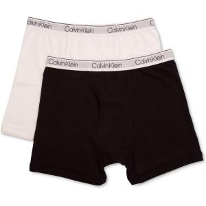imageCalvin Klein Boys 2 Pack Boxer Briefs  Premium Cotton ComfortBlackWhiteBlack