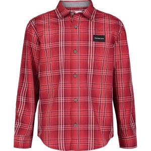 imageCalvin Klein Boys Long Sleeve Woven ButtonDown ShirtRacing Red Plaid Fb00