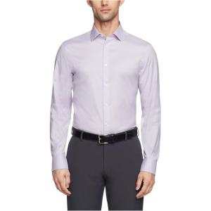 imageCalvin Klein Mens Dress Shirt Slim Fit Refined Cotton StretchGold Dot Extreme  Composite Leather Cover  Optic Yellow