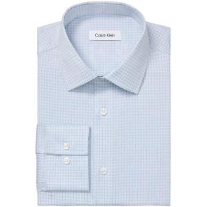 imageCalvin Klein Mens Dress Shirt Slim Fit Refined Cotton StretchMulti Blue