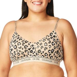 imageCalvin Klein Womens Pure Ribbed Lightly Lined BraletteAnimal Alpaca