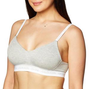 imageCalvin Klein Womens Pure Ribbed Lightly Lined BraletteGrey Heather