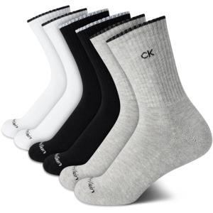 imageCalvin Klein Womens Socks  Cushion Athletic Crew Socks 6 PackBlackWhiteGrey