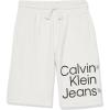 imageCalvin Klein Boys Pullon Fleece Jogger Shorts Drawstring ClosureWraparound White Fc04