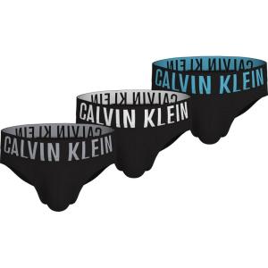 imageCalvin Klein Mens Intense Power 3Pack Hip BriefBlack Bodies W Carnival Blue  White  Misty Grey Logos