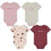imageCalvin Klein babygirls 4 Pack BodysuitOatmeal  Dawn Pink  Whitecap Grey  Crushed Berry