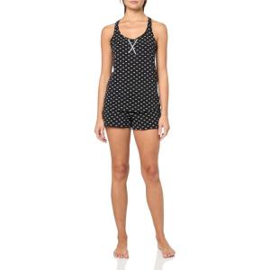 imageCalvin Klein Womens Jersey Tank and Short Pajama SetBlack W White Allover Ck Logo