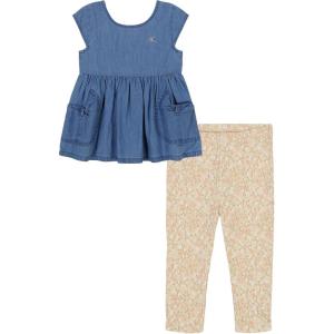 imageCalvin Klein girls 2pc Capri SetMedium WashCrme Brulee