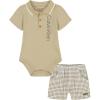 imageCalvin Klein babyboys 2pc Polo Short SetWhite PepperPlaid