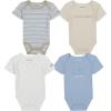 imageCalvin Klein babyboys 4 Pack BodysuitBlue FogSummer SandMarshmallow