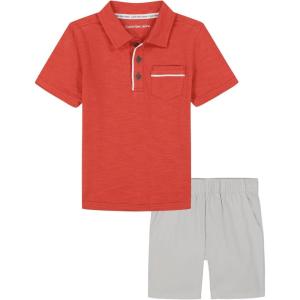 imageCalvin Klein Boys 2pc Polo Short SetBaked AppleLunar Rock