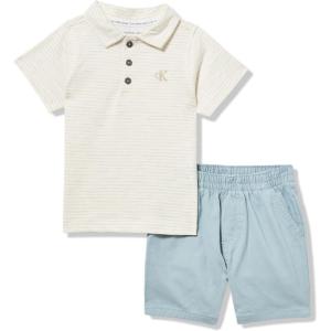 imageCalvin Klein Boys 2pc Polo Short SetPlatinum HeatherArona