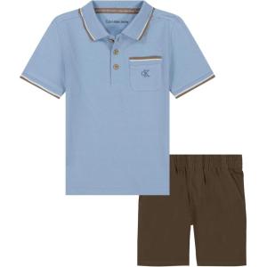 imageCalvin Klein Boys 2pc Polo Short SetSoft ChambrayCaribou