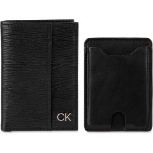 imageCalvin Klein Mens Wallet SetsMinimalist Bifold and Card CasesBlack Duofold