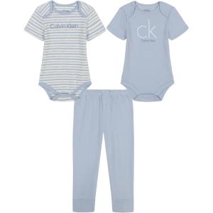 imageCalvin Klein babyboys 2 Bodysuits and Pant SetBlue FogIce MeltMarshmallow