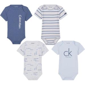 imageCalvin Klein babyboys 4 Pack BodysuitVintage IndigoBright WhiteIce Melt