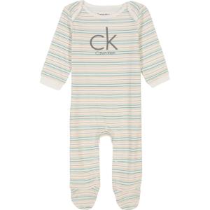 imageCalvin Klein babyboys Footed CoverallMarshmallow Stripe