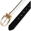imageCalvin Klein Womens TwoinOne Reversible Dress Casual Belts for Jeans Trousers and DressesBoneBlack