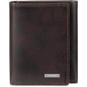 imageCalvin Klein Mens RFID Leather Trifold WalletBrown Arcadia