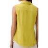 imageCalvin Klein Jeans Womens Crepe Sleeveless ButtonDown TopYellow