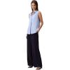 imageCalvin Klein Jeans Womens Crepe Sleeveless ButtonDown TopZen Blue