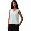 imageCalvin Klein Jeans Womens Plisse V Neck Tank TopMoonlight Jade