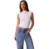 imageCalvin Klein Womens Cotton Jersey Mock Neck TopBrilliant White