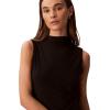 imageCalvin Klein Womens Crepe Mock Neck TopBlack
