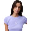 imageCalvin Klein Womens Monogram Logo Ribbed Baby TeeSweet Lavender