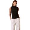imageCalvin Klein Womens Textured Knit Mock Neck TopBlack