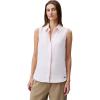 imageCalvin Klein Jeans Womens Crepe Sleeveless ButtonDown TopPearl