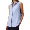 imageCalvin Klein Jeans Womens Crepe Sleeveless ButtonDown TopZen Blue