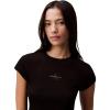 imageCalvin Klein Womens Monogram Logo Ribbed Baby TeeBlack