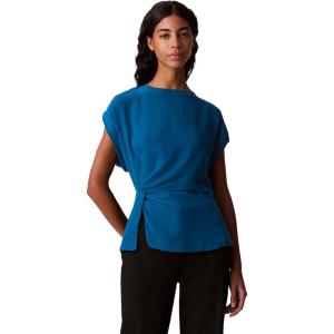 imageCalvin Klein Jeans Womens Chiffon Twist Front BlouseInk Blue