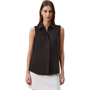 imageCalvin Klein Jeans Womens Crepe Sleeveless ButtonDown TopBlack