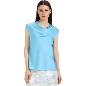 imageCalvin Klein Jeans Womens Satin Cowl Neck BlouseEthereal Blue