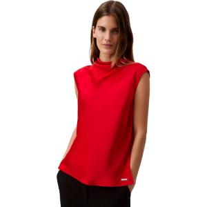 imageCalvin Klein Jeans Womens Satin Cowl Neck BlouseGoji Berry