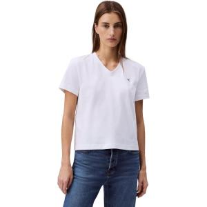 imageCalvin Klein Womens Archive Logo VNeck TShirtBrilliant White