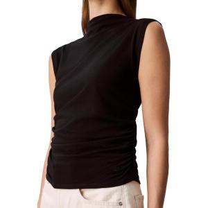 imageCalvin Klein Womens Cotton Jersey Mock Neck TopBlack